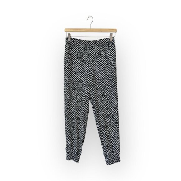 Theory Persha Houndstooth Print Jogger Pants Size P Black and White Xs - Picture 1 of 7